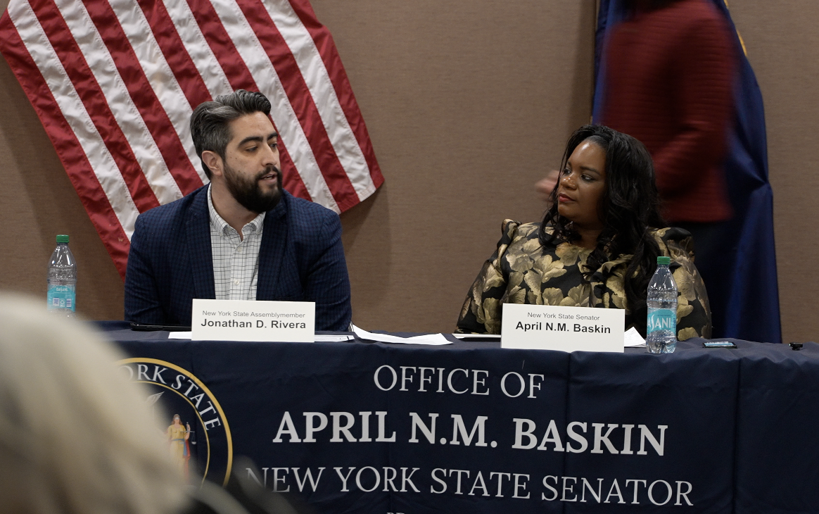 Rivera and Baskin at the roundtable
