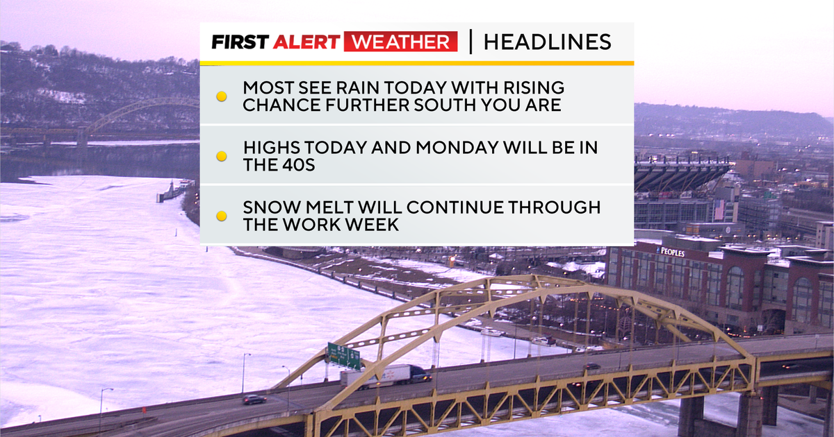 Above-average temperatures sticking around Pittsburgh along with rain chances