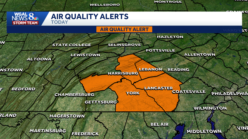 Air quality alert in effect for parts of south-central Pa.
