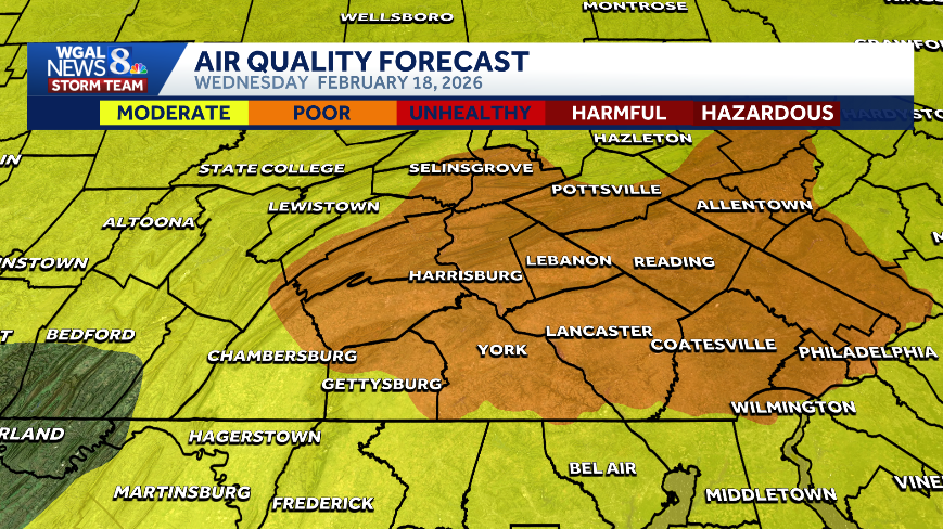 Air quality alert in effect for most of south-central Pa.