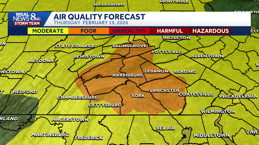 Air quality alert in effect for most of south-central Pa.