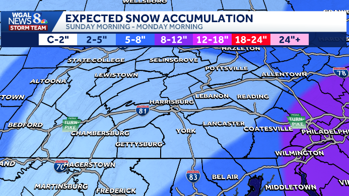 Snow could be heavy in some areas