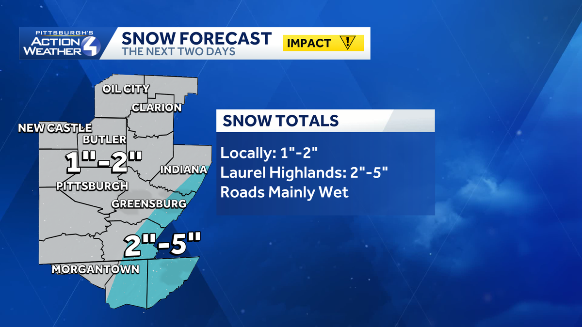 Light snow for Pittsburgh, winter weather alerts east