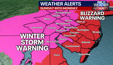 Philadelphia snow: 12+ inches expected, blizzard warnings in NJ, Delaware
