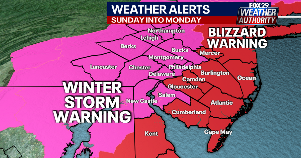 Philadelphia snow: 12+ inches expected, blizzard warnings in NJ, Delaware