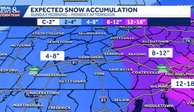 Moderate to heavy snow expected Sunday into Monday
