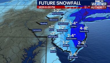Philadelphia snow: More snow expected through Monday morning in PA, NJ, and DE