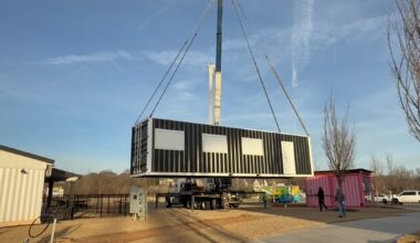 Container courtyard at Pittsburgh Yards in Southwest Atlanta features restaurants and retail shops