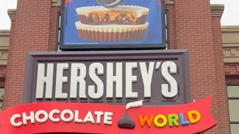 View of the sign above the entrance to Chocolate World. (Amazing America)
