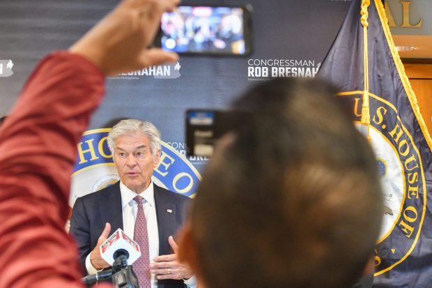 Administrator for the Centers for Medicare & Medicaid Services Dr. Mehmet Oz speaks during a press conference at Moses Taylor Hospital in Scranton Thursday, February 26, 2026. (SEAN MCKEAG / STAFF PHOTOGRAPHER)