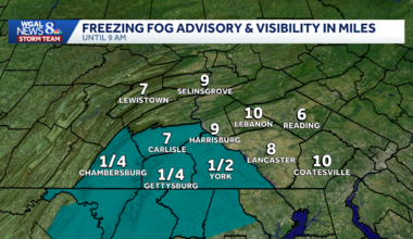 Freezing fog advisory in effect for parts of south-central Pa.