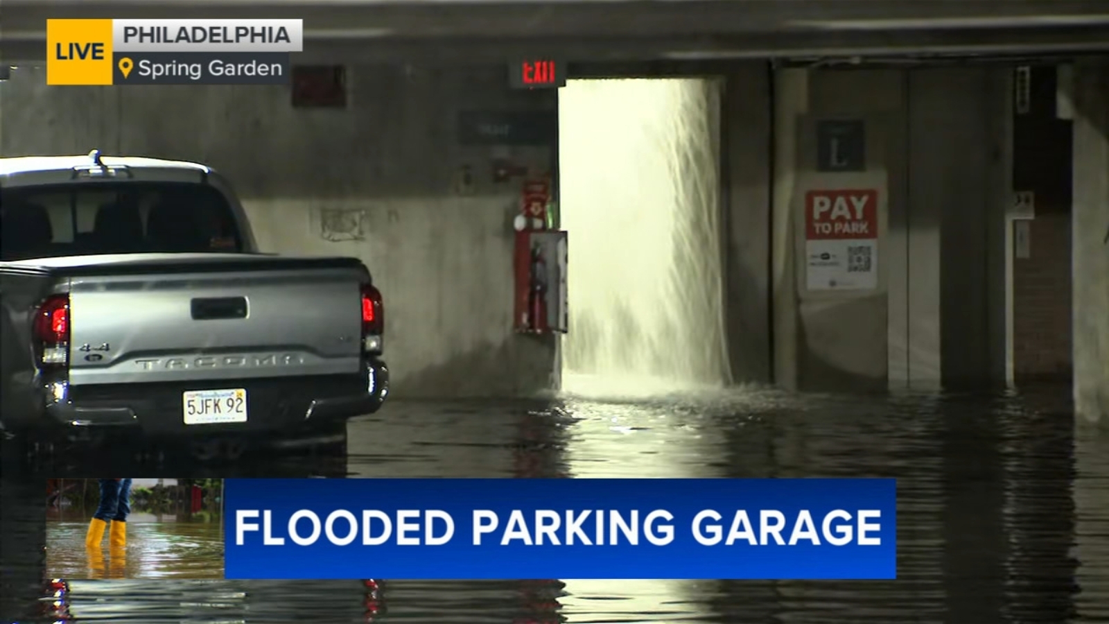 Water floods parking garage in Spring Garden, submerging nearly 20 vehicles
