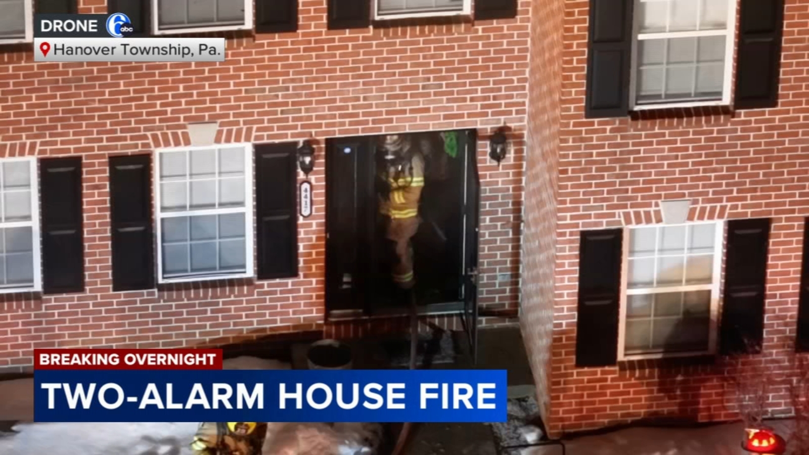 Crews battle 2-alarm fire inside home in Hanover Township, Pennsylvania