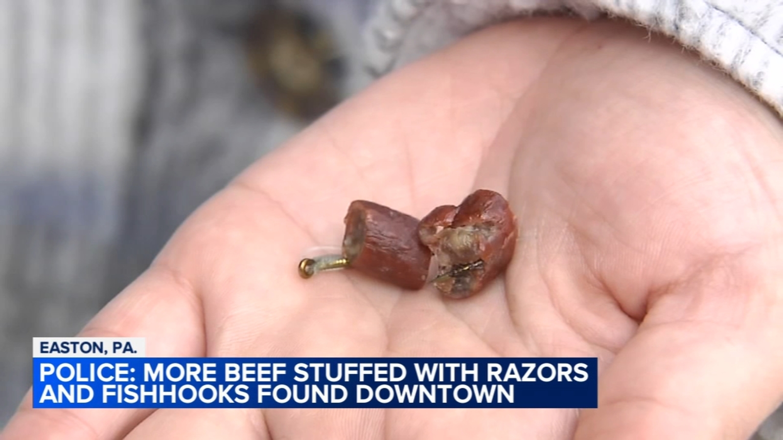 Police warn of more beef sticks stuffed with fishhooks and razors in Easton, Northampton County
