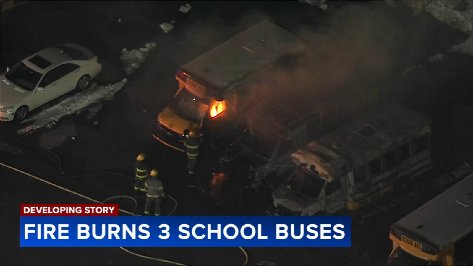 Three school buses catch fire in Philadelphia's Port Richmond section