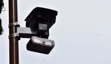 A speed enforcement camera is pictured on Broad Street in October 2025.