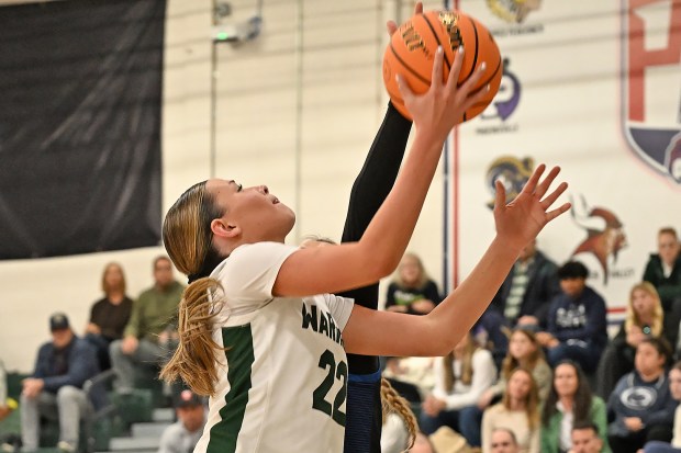 Methacton sophomore Ava Wolf posted 13 points and six rebounds in the Warriors' 57-48 loss to Bensalem in a District 1-6A playback game on February 25, 2026. (Photo by Joe Evans/JoeEvansPictures.com)