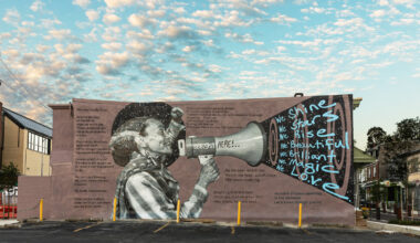 We Still Here, by artists Jetsonorama and Ursula Rucker, is located at 22 Maplewood Mall in Germantown.