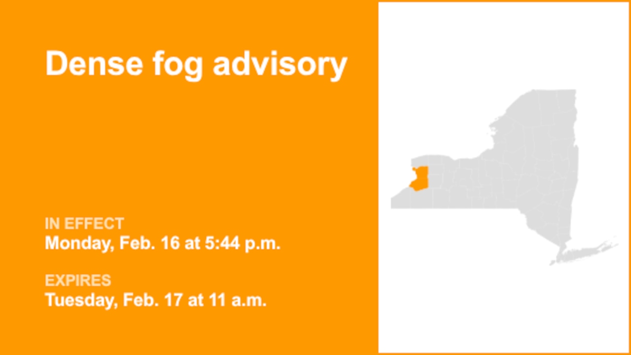 NY weather: Erie County under a dense fog advisory until Tuesday midday – quarter mile visibility