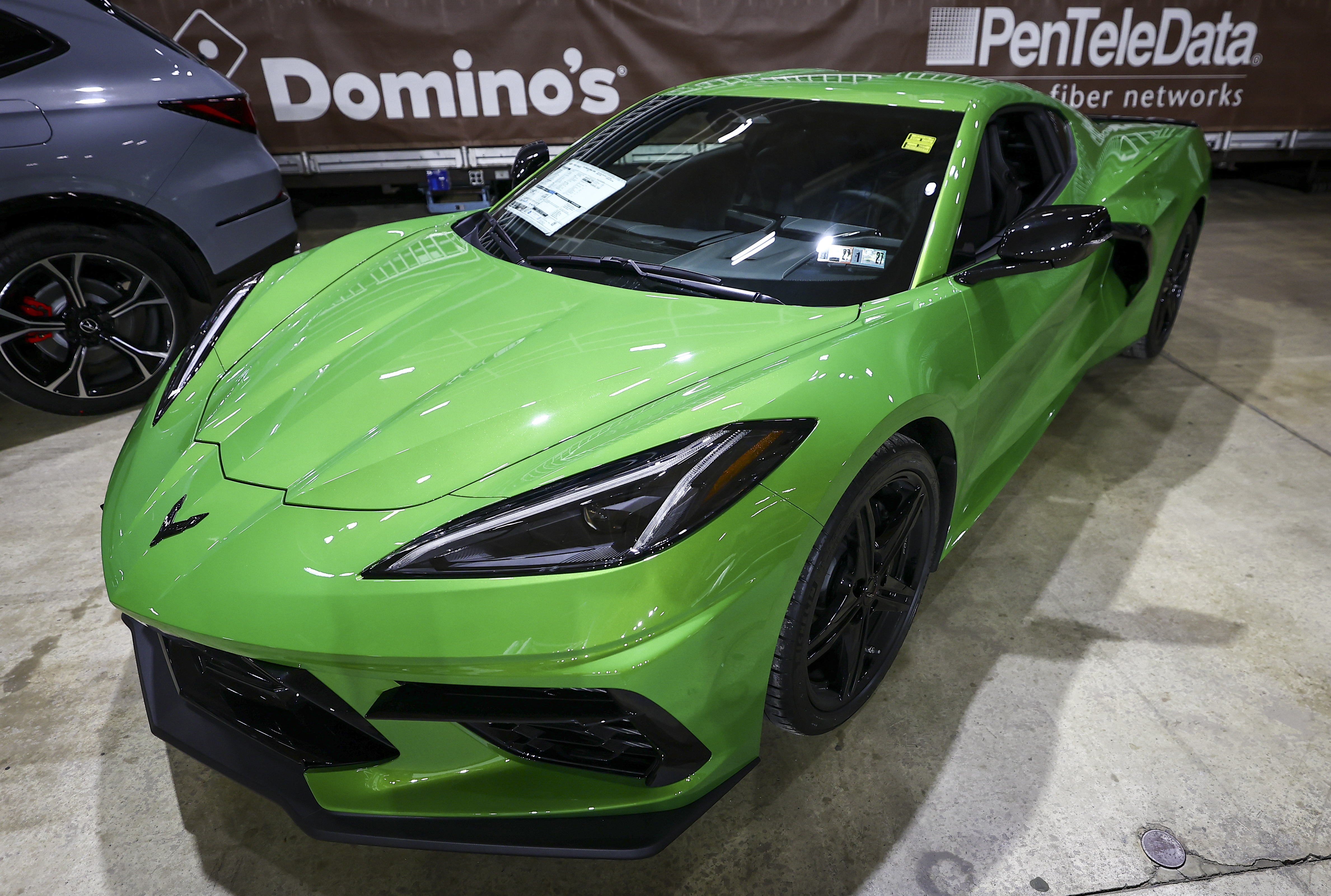 A look at the Chevrolet Corvette Stingray, in Roswell green, provided by Outten Chevrolet as The Greater Lehigh Valley Auto Dealers Association hosts a Lehigh Valley Auto Show preview Tuesday, Feb. 17, 2026, at Stabler Athletic & Convocation Center in Bethlehem. The show runs March 18-22 in and around Stabler on the Murray H. Goodman Campus of Lehigh University.