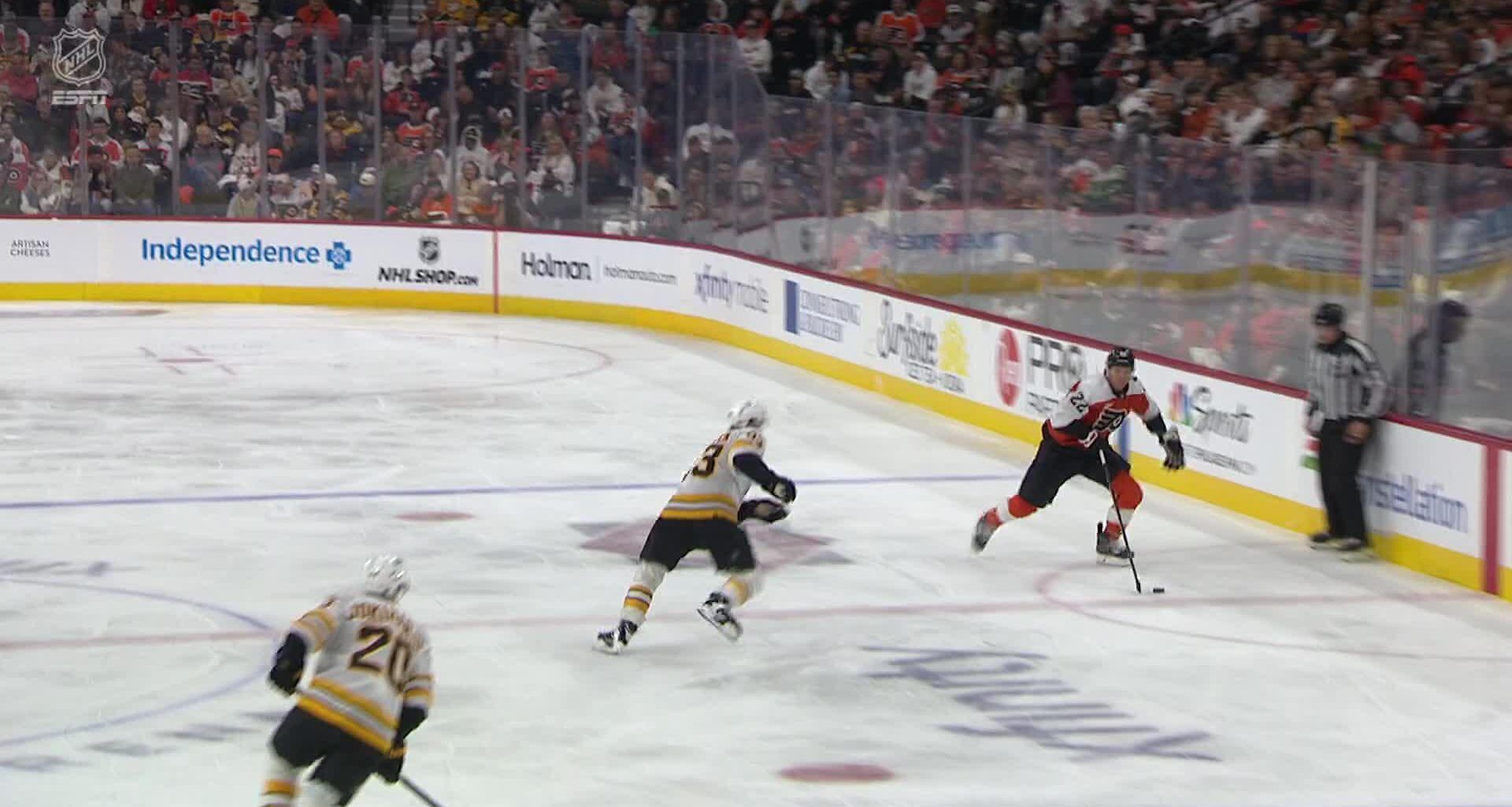 Travis Konecny, Dan Vladar lead Flyers past Bruins, 3-1