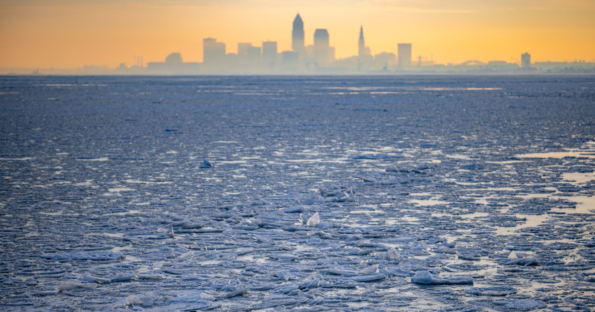 Lake Erie Nears 100% Ice Coverage After Record Cold Stretch