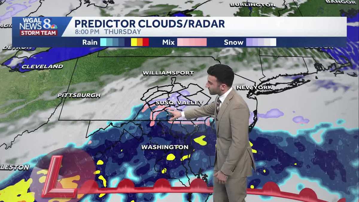 Light snow developing tonight; tracking unsettled pattern through next week across south-central Pennsylvania