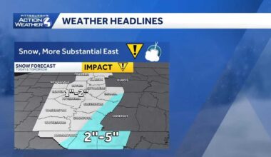 Light snow for Pittsburgh, winter weather alerts east
