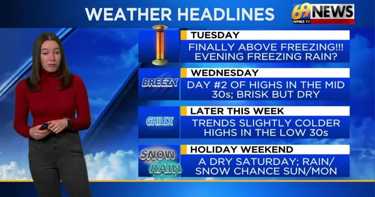 Turning more seasonable, spotty freezing rain potential | Weather