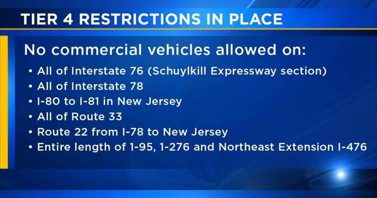 PennDOT expands vehicle bans, reduces speed limits to 45 mph as winter storm hits | Traffic