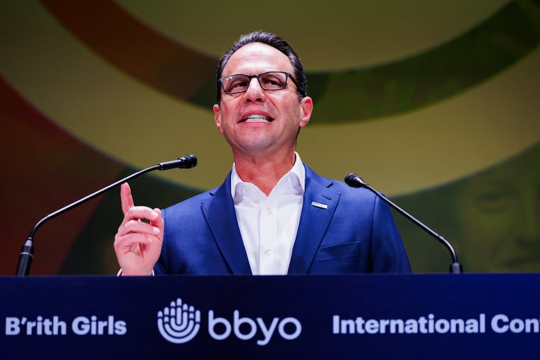 Pennsylvania Gov. Josh Shapiro delivers opening plenary remarks at the BBYO International Convention in Philadelphia, Pennsylvania, February 12, 2026.