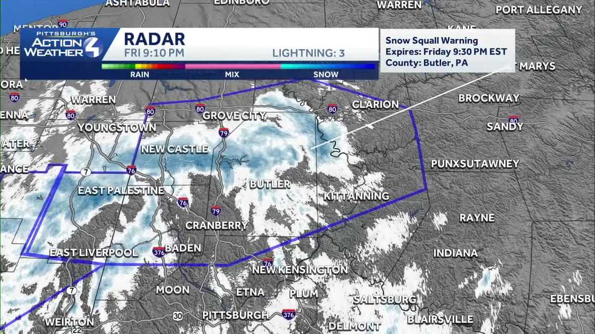 Pennsylvania snow squall warning - Friday, February 6