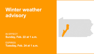 Winter weather advisory for part of Pennsylvania from Sunday to Tuesday – could see 5 inches of snow