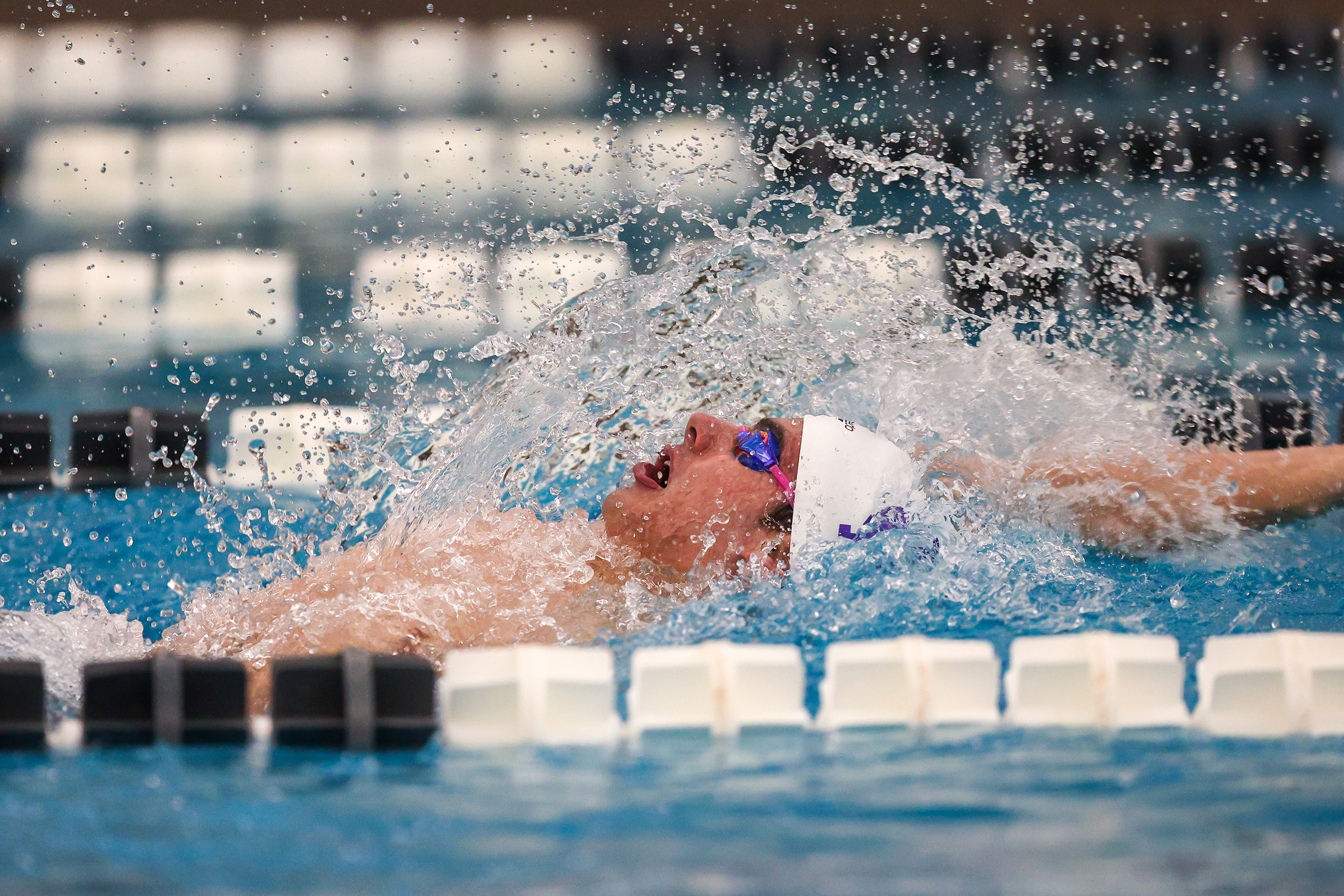 Scranton Prep’s Lukas Iannone swims the backstroke leg of the...