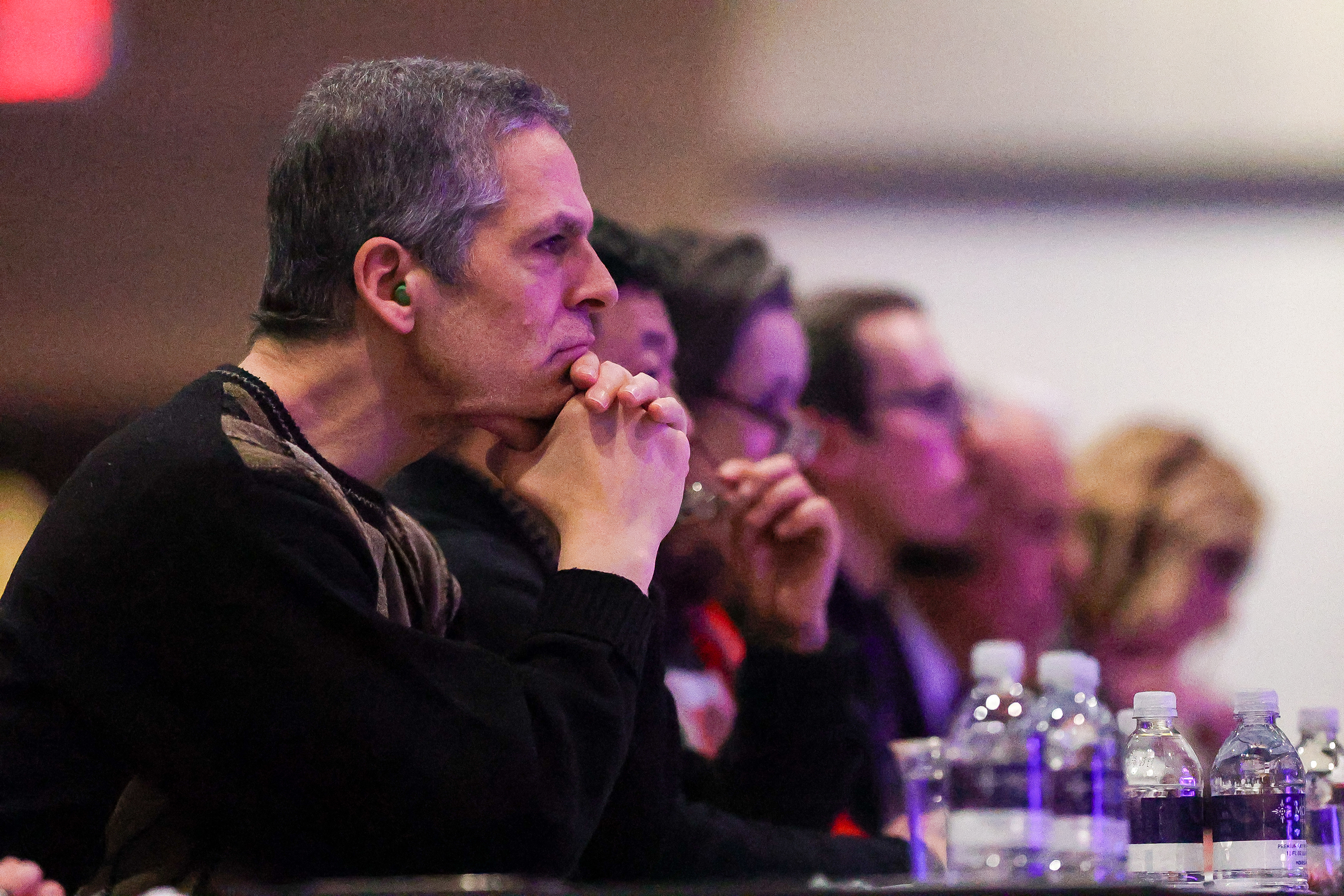 Rick Hoffenberg, director of choral activities at Marywood University, judges...