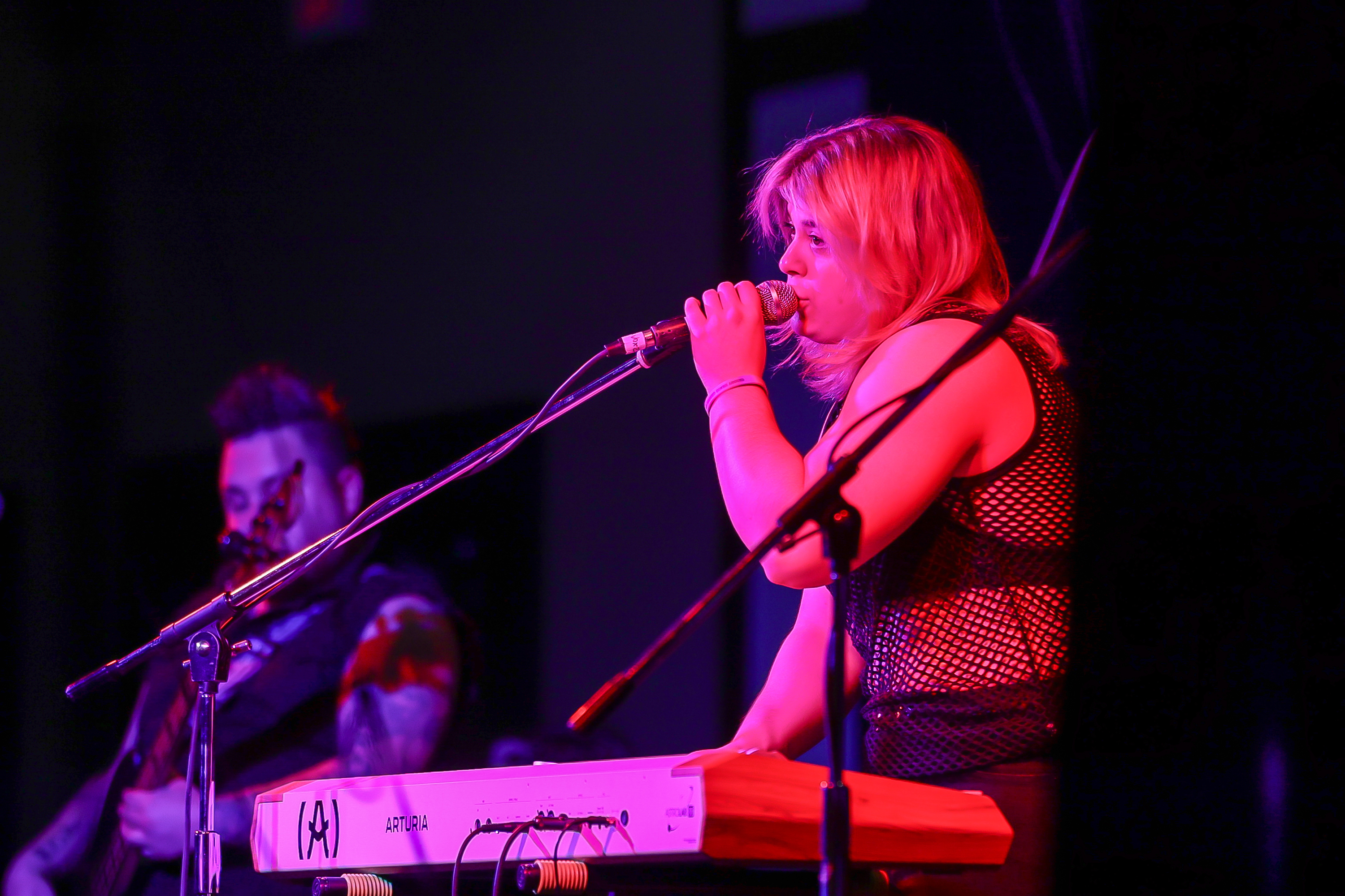 Tori Viccica, of ‘Tori V & The Karma’ sings during...