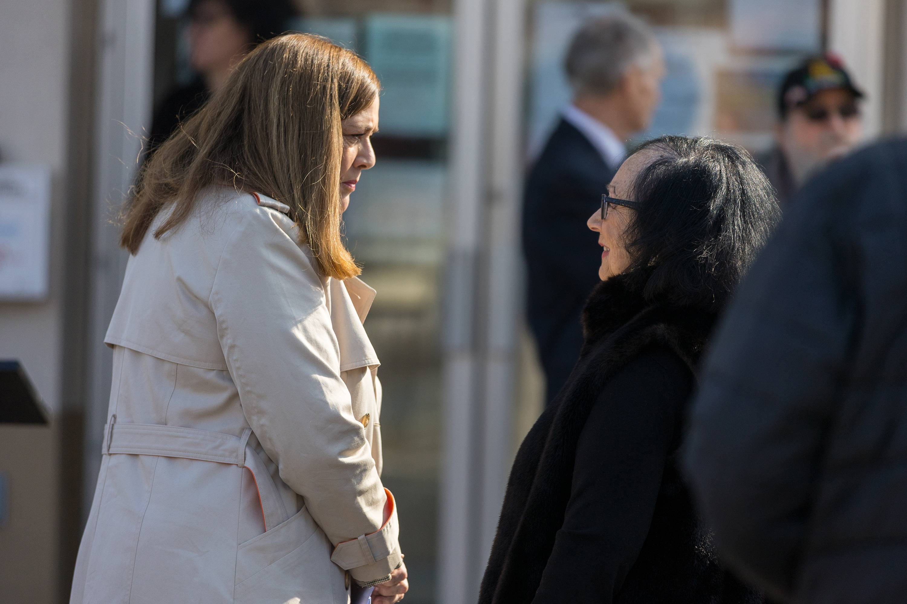 State Sen. Lisa Baker, left, chats with Exeter Boro mayor...