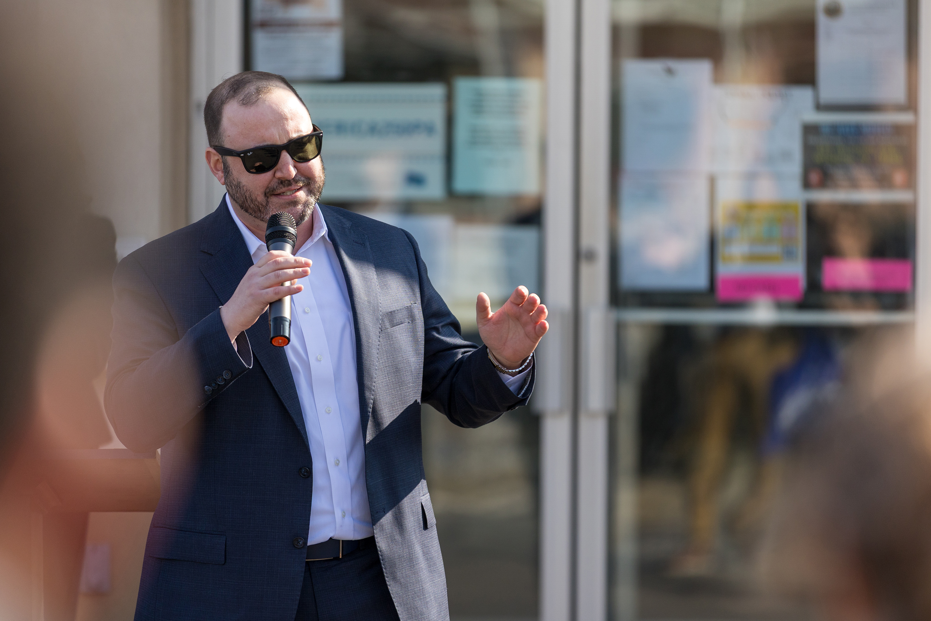 Former state Rep. Aaron Kaufer speaks during the groundbreaking of...