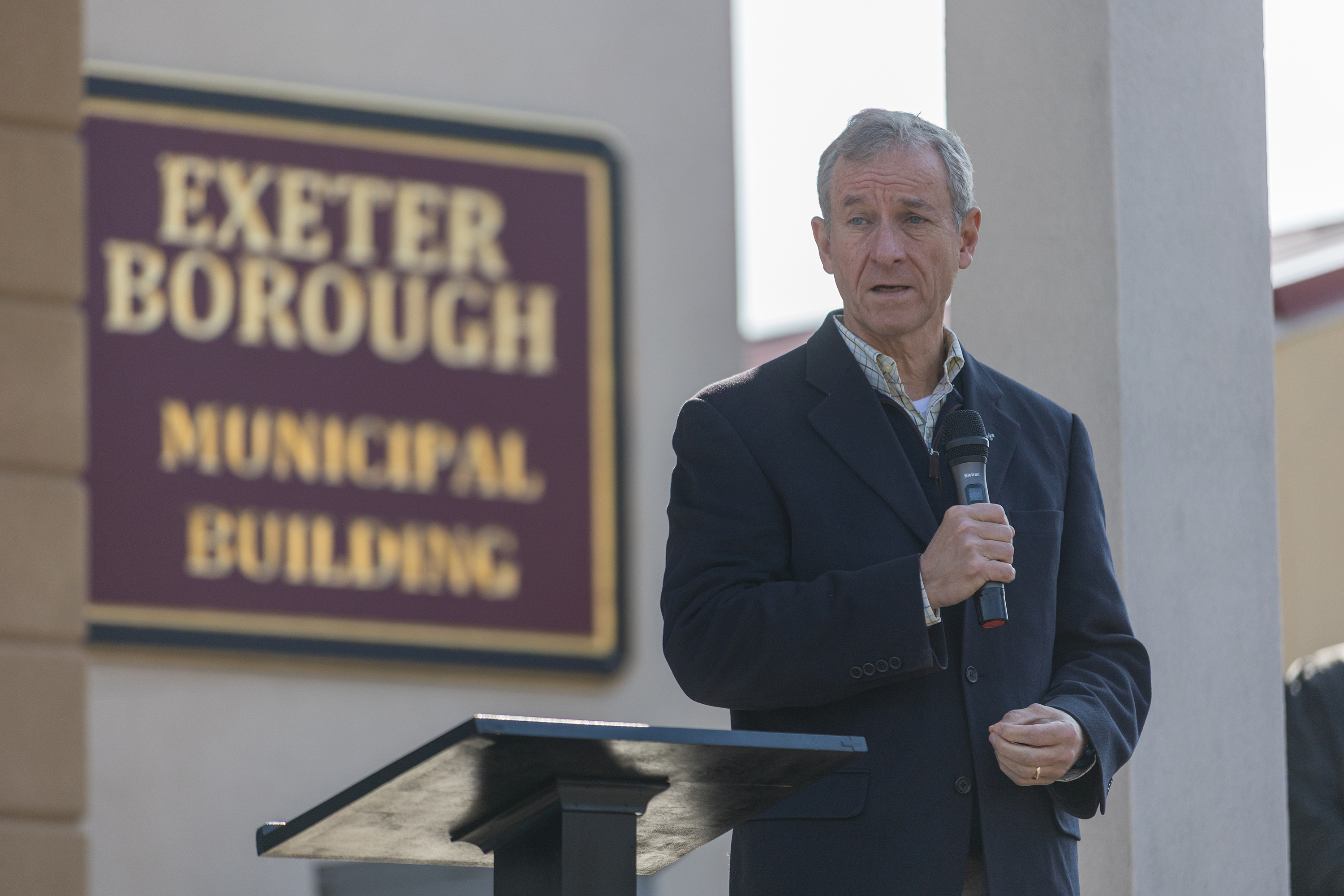 Former Congressman Matt Cartwright speraks during the groundbreaking of the...