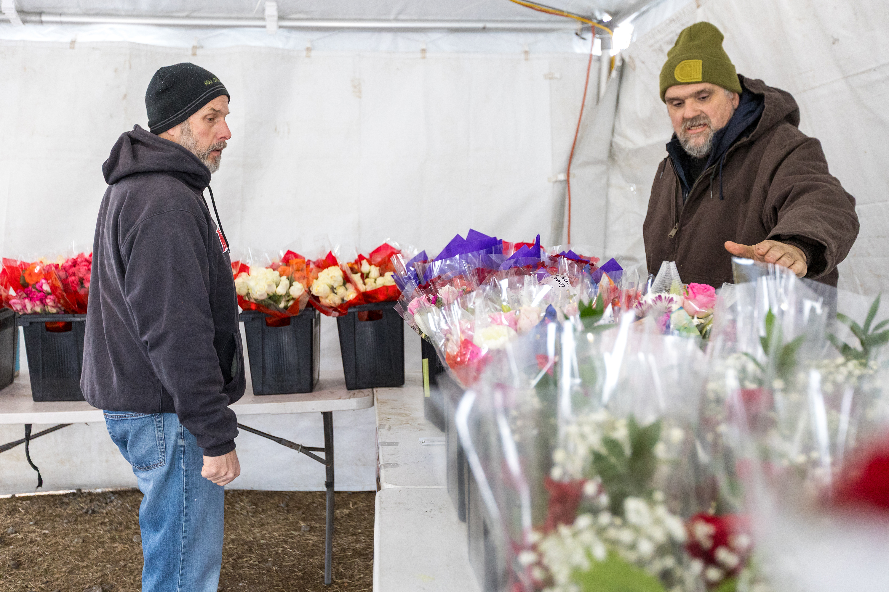 Gene Vincavage, of the West Pittston Hose Company, distinguishes different...