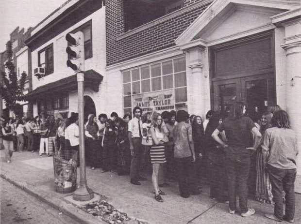 People line up to enter The Main Point on Lancaster Avenue in Bryn Mawr, likely sometime in the 1970s. A documentary, "The Main Point Story," about the former music venue that closed in 1981, will have two screenings at The Kelly Center in Havertown on Friday, Feb. 27. (COURTESY OF OLD IMAGES OF PHILADELPHIA)