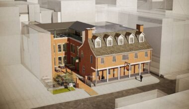 A rendering of Tun Tavern, planned by a foundation for what is now a parking lot on Second Street in Old City.