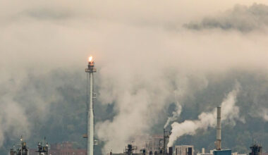 A view of the American Refining Group oil refinery in Bradford, Pa. Credit: Jim West/UCG/Universal Images Group via Getty Images