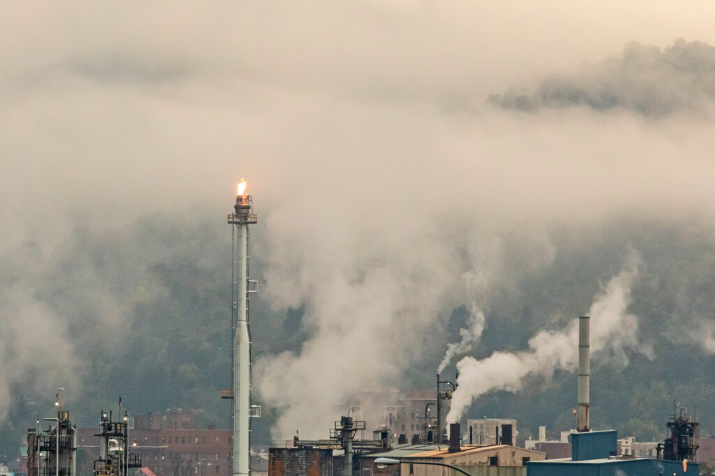 A view of the American Refining Group oil refinery in Bradford, Pa. Credit: Jim West/UCG/Universal Images Group via Getty Images