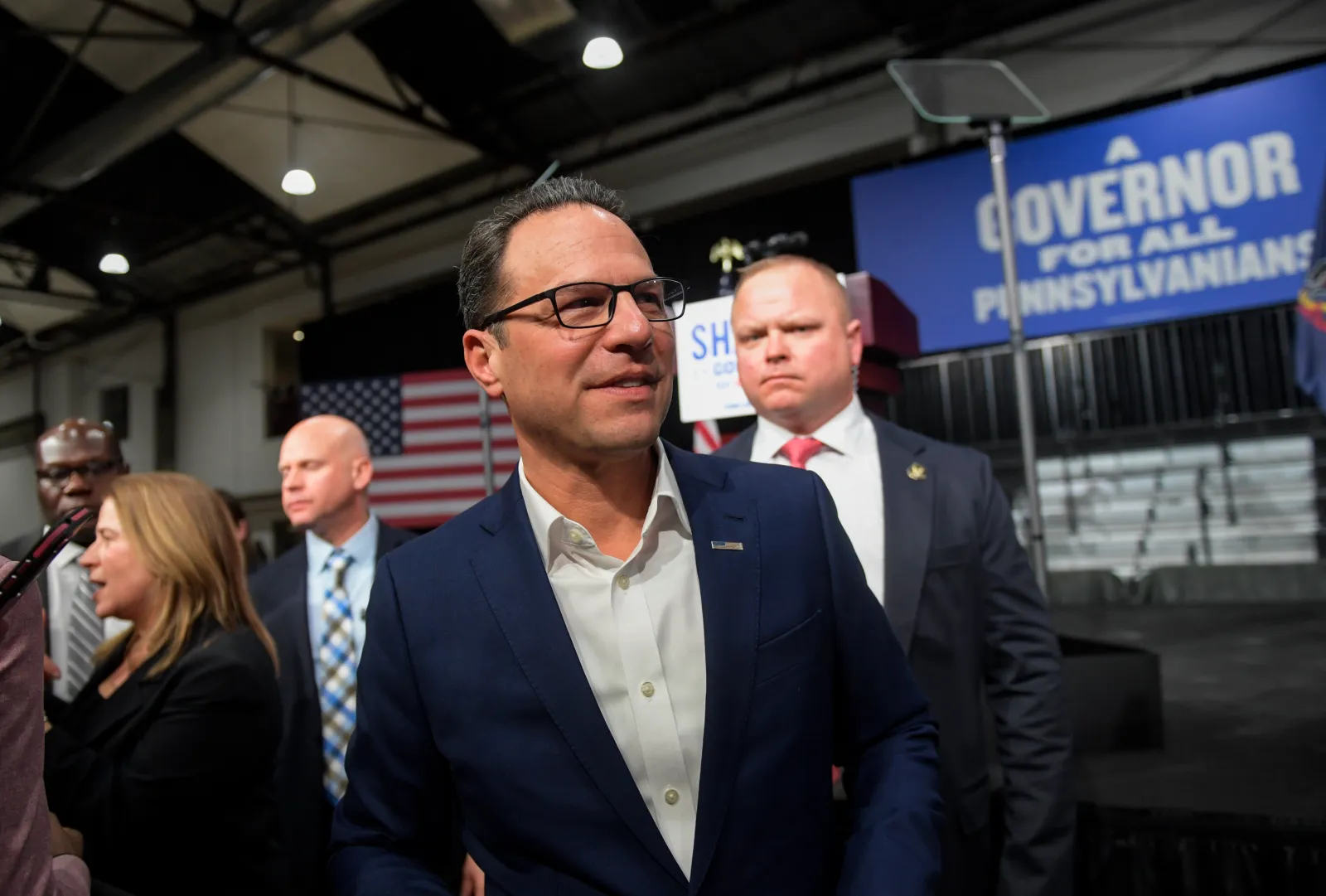 Josh Shapiro speaks to supporters following a rally announcing his reelection bid at the Alan Horwitz "Sixth Man" Center on January 8, 2026 in Philadelphia, Pennsylvania.