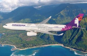 A Hawaiian Airlines Airbus 330 aircraft, such as this one pictured, encountered extreme turbulence in the last half hour of its flight from Phoenix to Honolulu last year. Image: Hawaiian Airlines