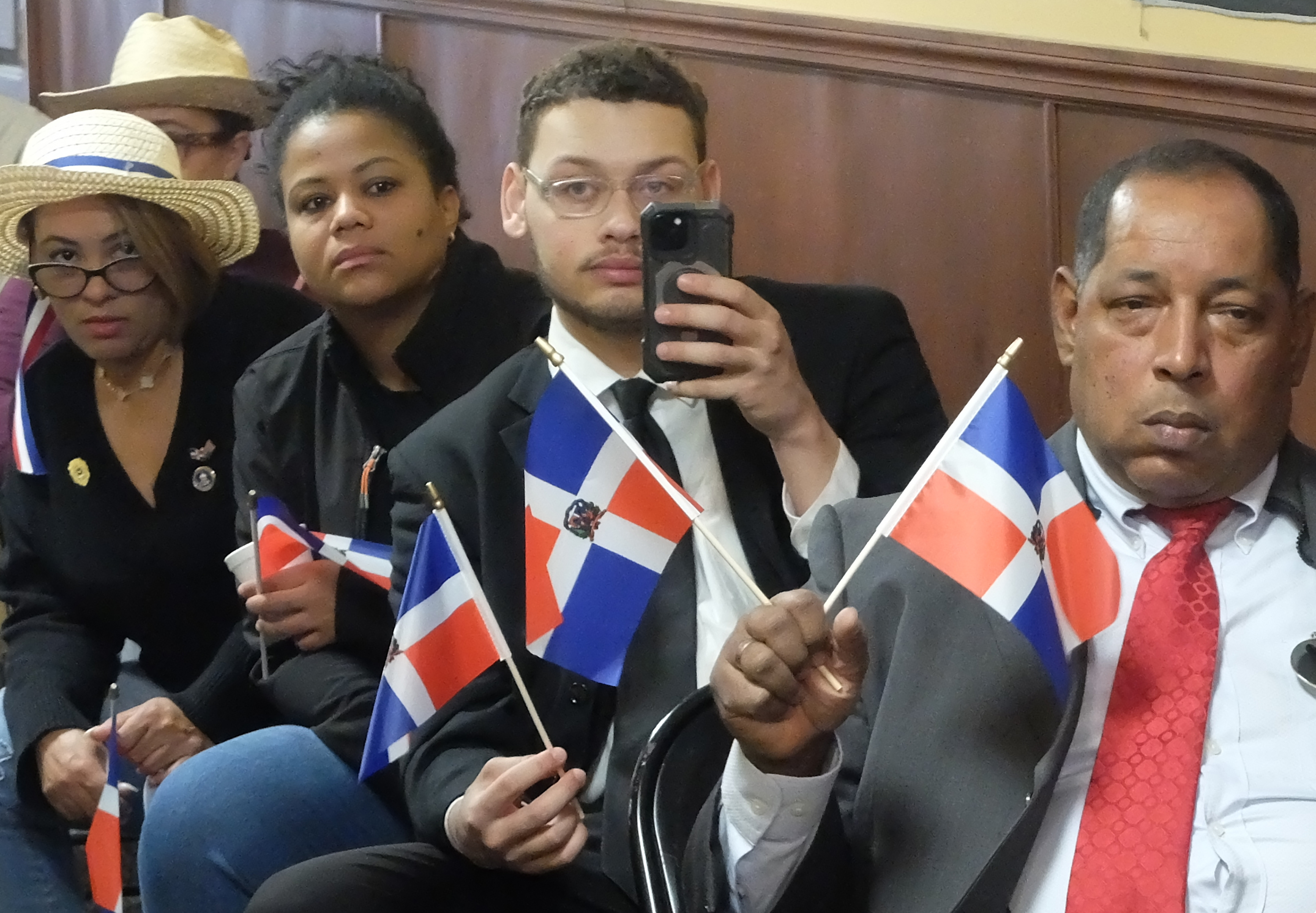 People look on and listen during the 182nd anniversary celebration...