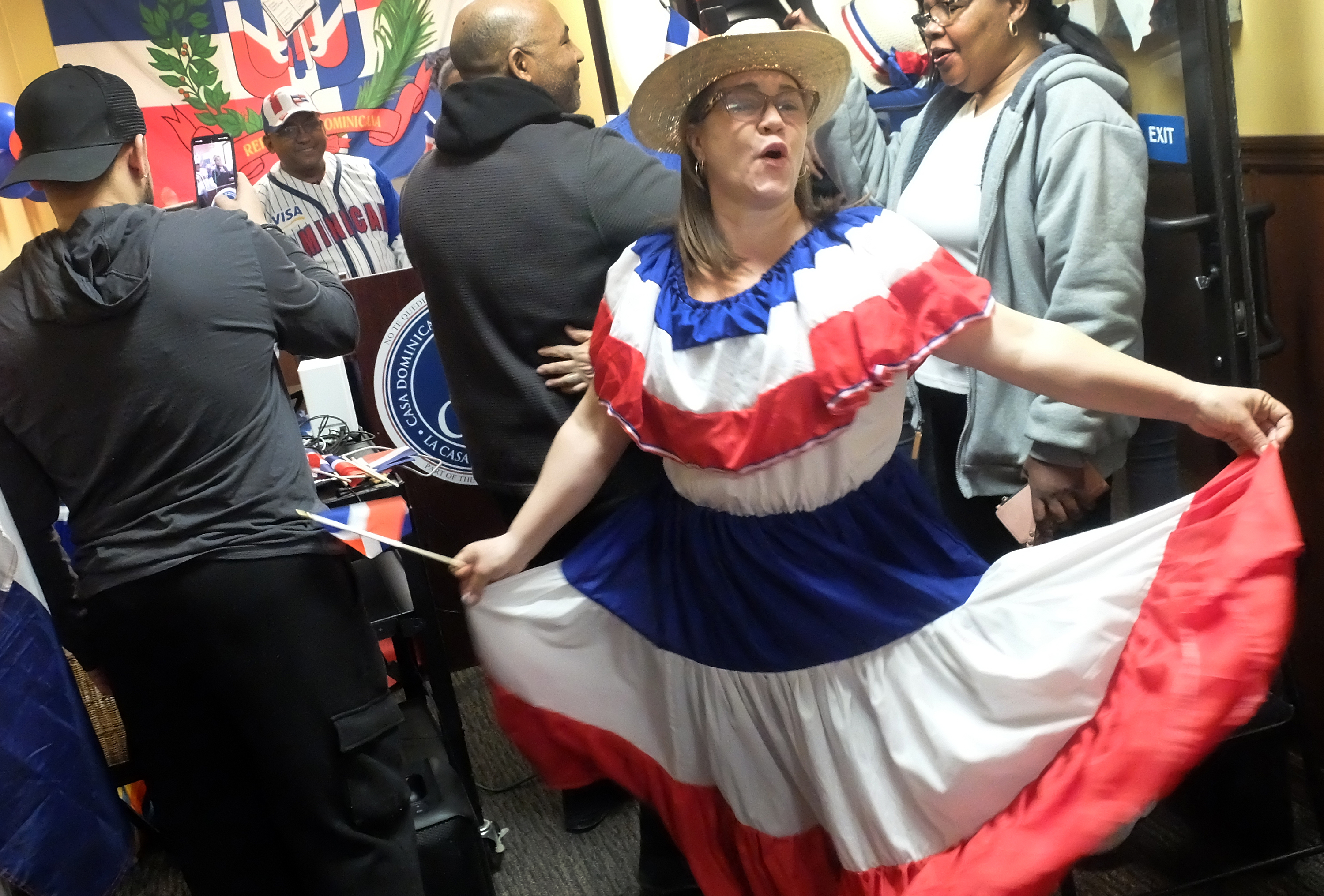 Rosa Maria Nunez dances during the 182nd annniversary celebration of...