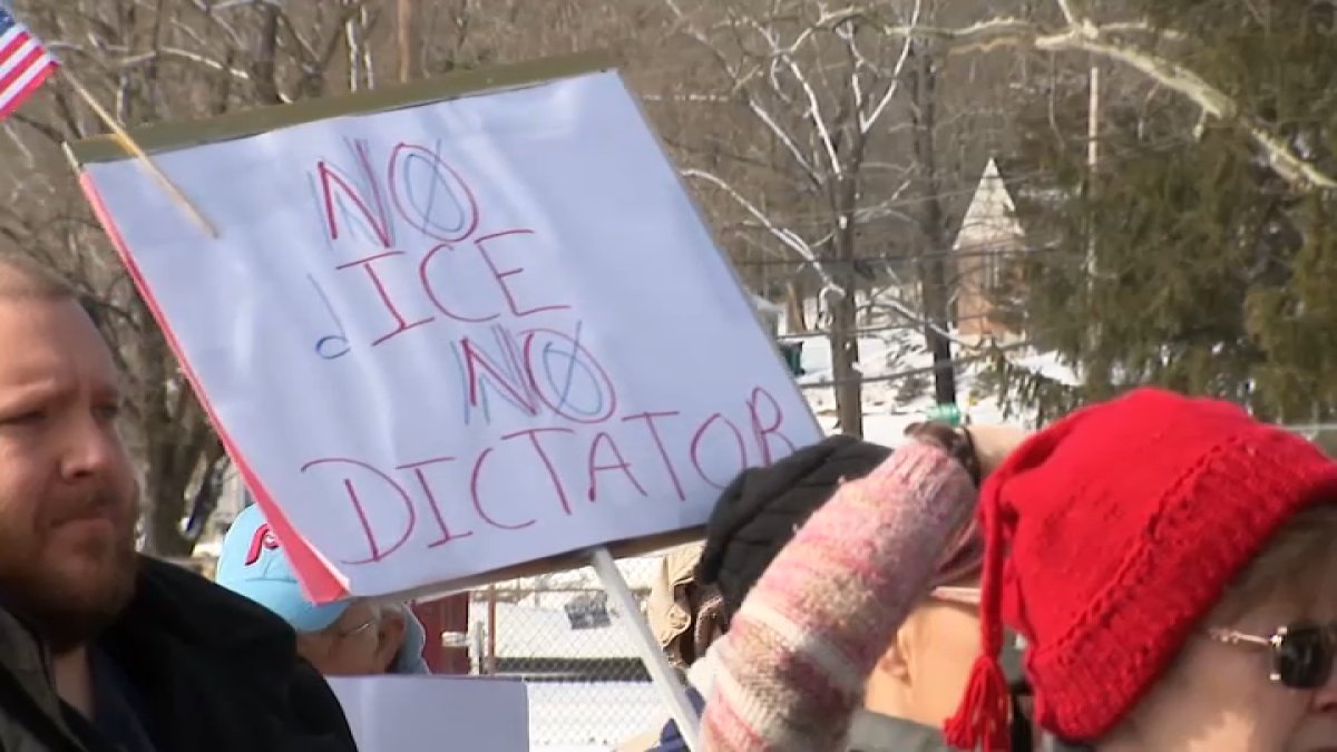 Bucks county residents march against ice on presidents day – NBC10 Philadelphia