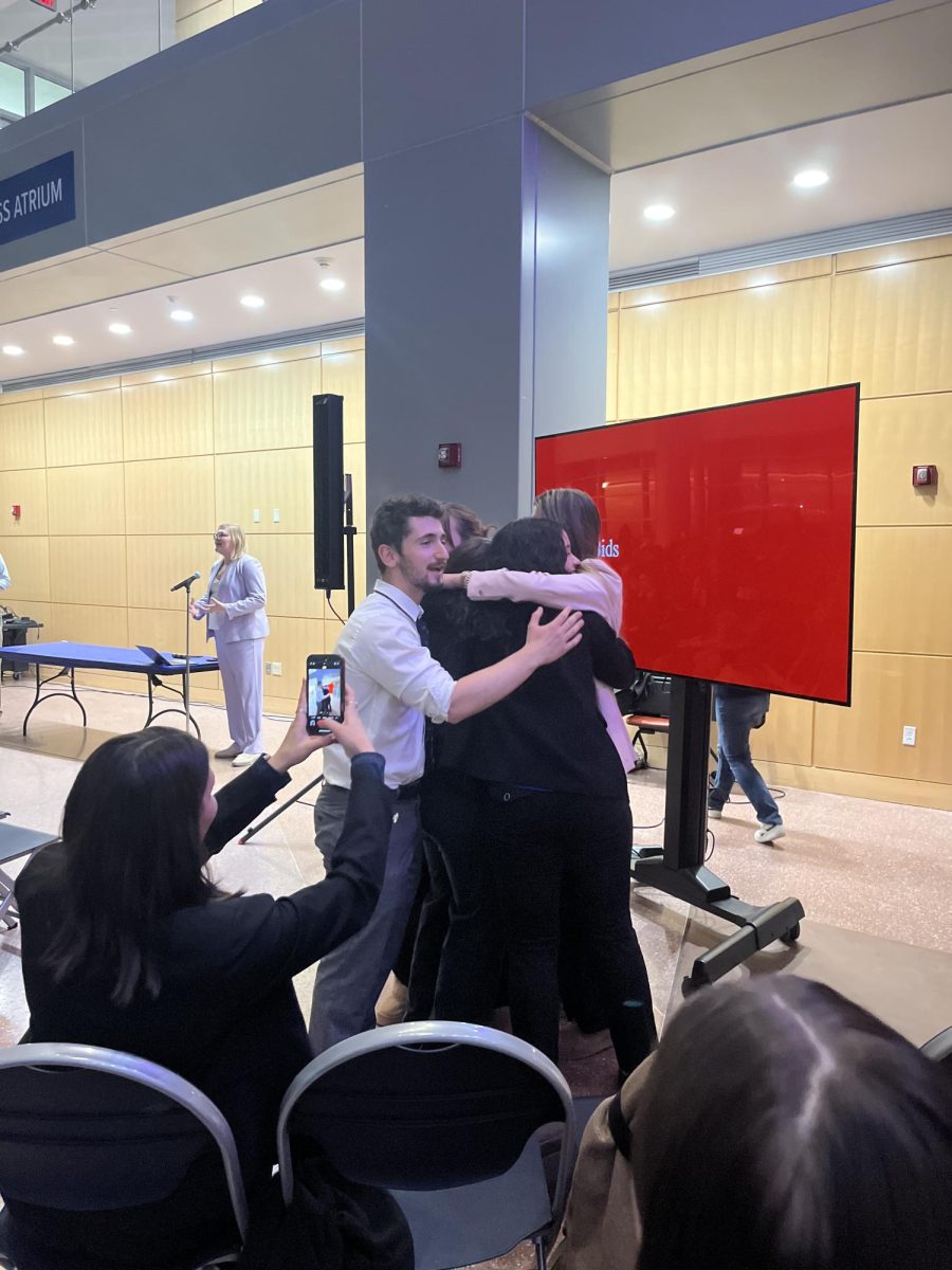 Lafayette College mock trial seniors celebrated their victory — they might have cried. (Bernadette Holm '28)